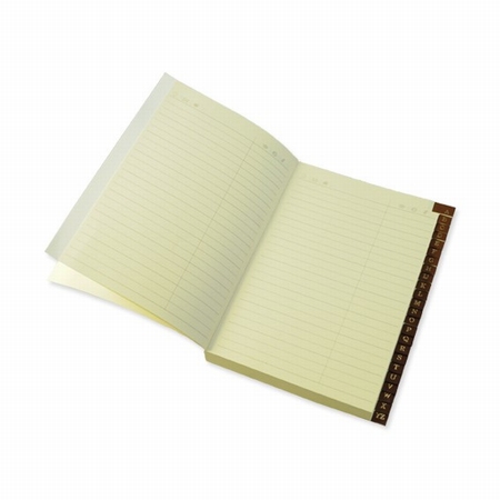 Adressenbuch mit Lederen Tabblatt - cremefarbig